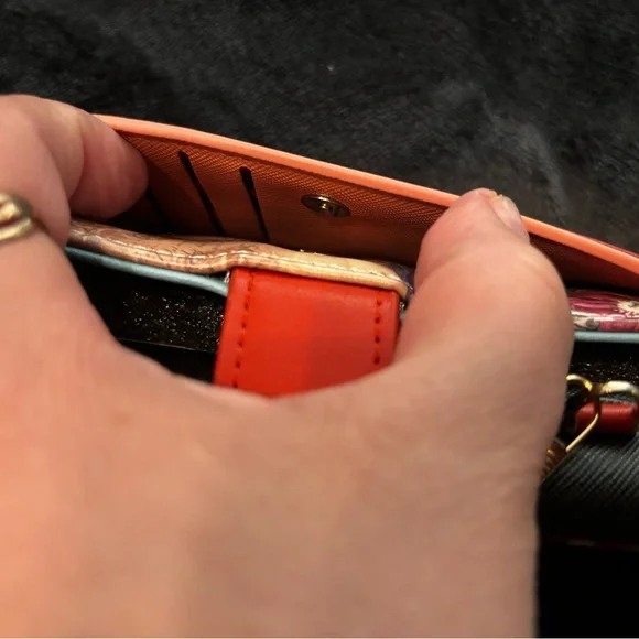 NEW🔥Nicole Lee wallet Croosbady   with chain Brown colorful ❤️🤎💙phone case - Picture 9 of 13